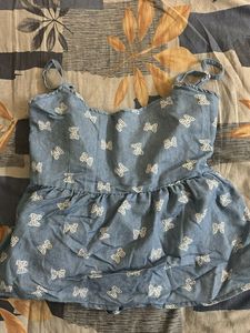 Cute Denim Style Top