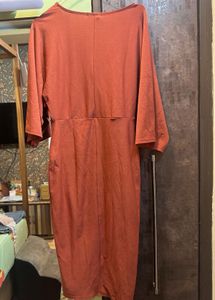 PrettyLittleThing Archer Tobacco Cape Midi Dress