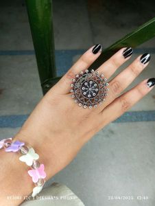Oxidised Big Size Beautiful Design Ring💍For Girls