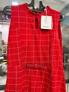 Red Checked Maxi Dress