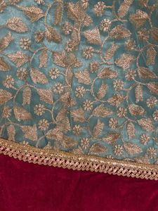 Embroidered Velvet Jacket with gagra