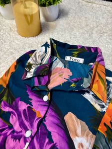 Multicoloured Floral Crop Top
