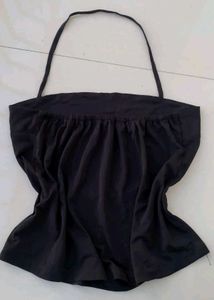 Plain Black Halterneck Top