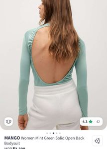 Mango mint Green Bodysuit Top XL Size
