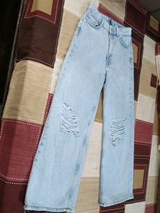 Ripped Wide Leg Jeans