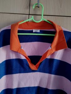 Striped Collared Sweater