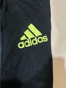 Adidas Original Black Track Pants | Neon Logo