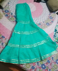Sky Blue Kurti Gharara Set