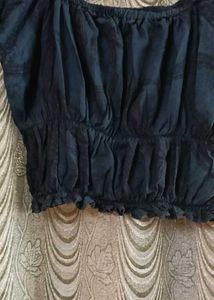 Cute Dark Blue Crop Top