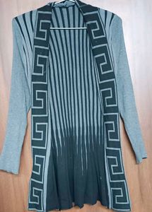 Patterned Open Front Cardigan