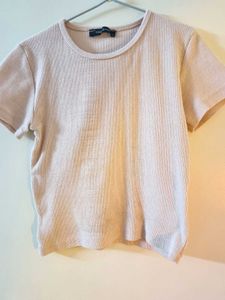Pink Fitted Ribbed Trendyol Top