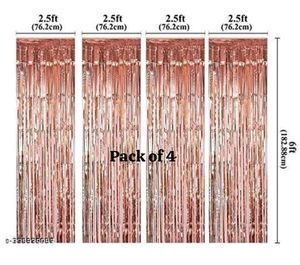 Decent -  Rosegold Metallic Fringe Curtain