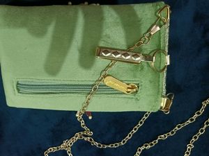 Embroidered Velvet Sling Bag