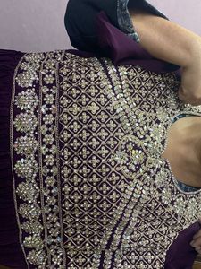 Ethinic Wine Long Flared Gown