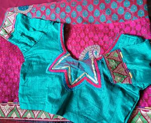 Heavy Worked ✨ Saree With Blouse (Multi Colour)