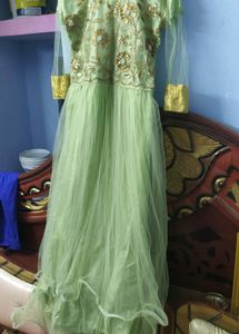 Long Frock With Shrug , Pant And Dupatta