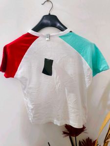 Colour Block Crop Top