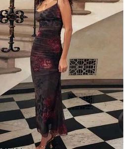 Floral Mesh Maxi Dress