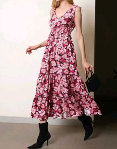 SHEIN BRAND Floral Printed Maxi Dress