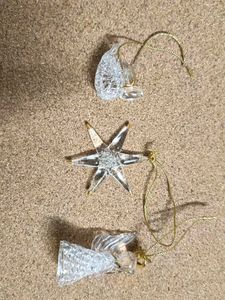 Vintage Spun Glass Ornaments (Set of 3)