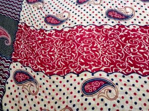 Red &amp; Blue Printed Cotton Saree