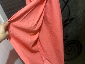 Peach Wrap Bodycon Dress