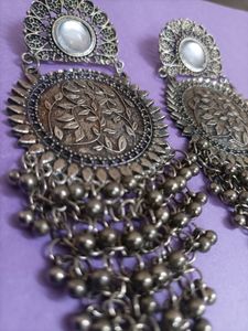 Silver Plated Oxidixed Earrings