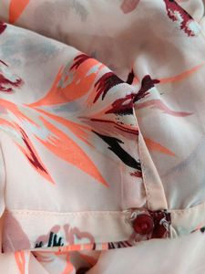 Harpa Peach Floral Sheer Top(Women)