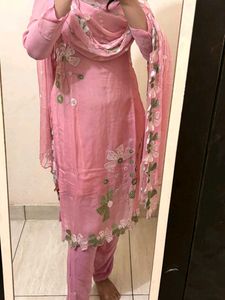 Pink Floral Kurta Set