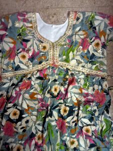 Floral Print Anarkali Kurta , Size Xl