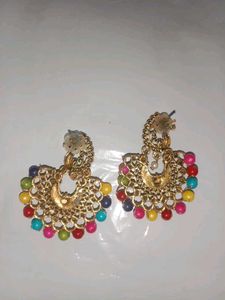 Colorful Beaded Jhumka Earrings