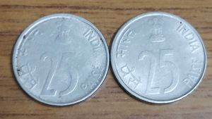 Rare 25 Paise Genda Coins  2 Pcs Set Combo