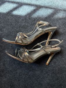 Silver Strappy Heels