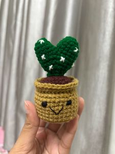 Crochet Heart Cactus Plant 🪴