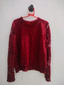 Maroon Colour Full Sleeves Top