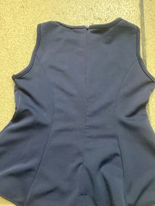 Chic Navy Peplum Top