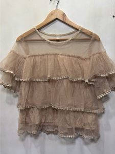 Ruffled Mesh Top