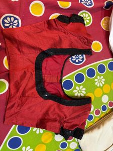 Sequins Red Saree With Blouse