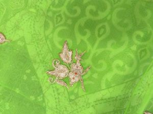 vintage white samla Green Embroidered Saree