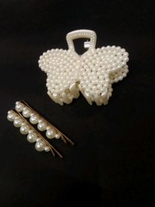 Pearl Hair Clip &amp; Bobby Pin Set