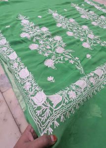 embroidery design pure georgette saree