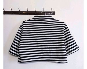 Black White Crop Top
