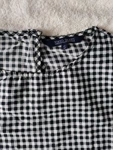 Gingham Floral Embroidered Blouse