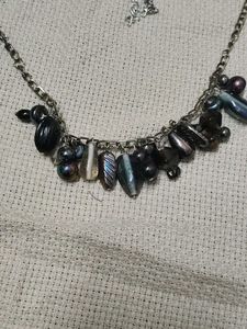 Beaded Silver Chain Necklace