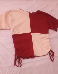 Color Block Ruffle Trim Tee