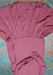 Maroon Frill Abaya (NO DUPPATTA)
