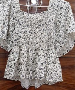 Floral Flutter Sleeve Top