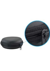 Leather Zipper Headphone Case ( Black )