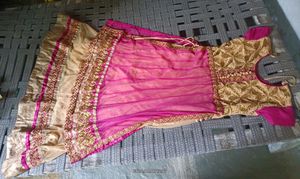 Pink &amp; Gold Embellished Fabric