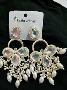 Elegant Pearl &amp; Crystal Drop Earrings